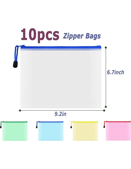 Bolsas de Archivo AUSTARK 10 Pcs A5 Multicolor Impermeables Bolsas de Archivo AUSTARK 10 Pcs A5 Multicolor Impermeables