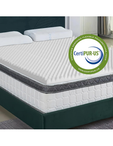 Colchón Topper Nutan de Espuma Convoluta 5 cm Individual Blanco
