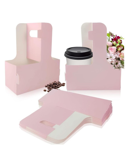Portavasos de Cartón Rosa Lalvam para 2 Tazas - 8 Piezas Portavasos de Cartón Rosa Lalvam para 2 Tazas - 8 Piezas