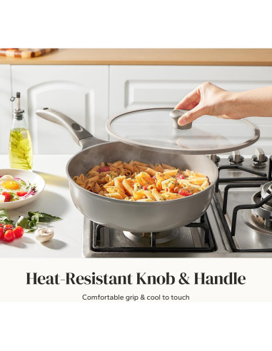 Sartén Antiadherente Grande Redchef 30.48cm con Tapa de Vidrio
