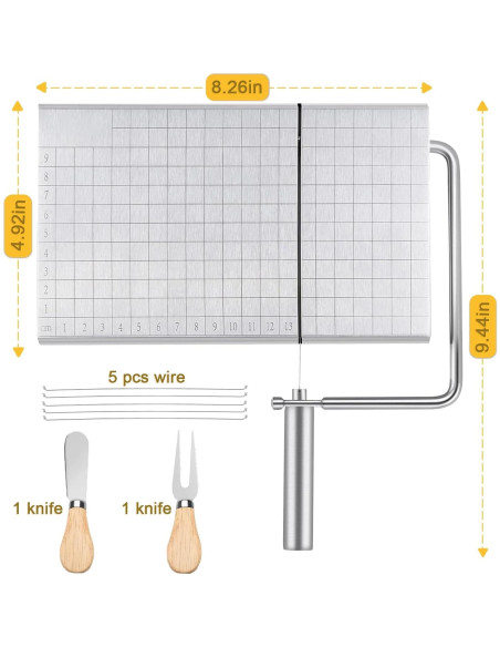 Cortador de Queso FuPatio con 5 Cables Repuestos y Tabla Cortador de Queso FuPatio con 5 Cables Repuestos y Tabla