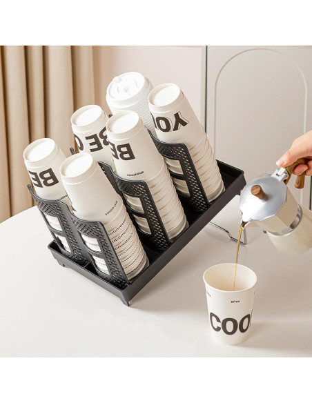 Soporte para Tazas de Papel Tirifer, Organizador 6 Compartimentos Soporte para Tazas de Papel Tirifer, Organizador 6 Compartimentos