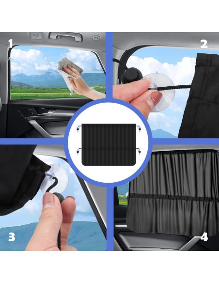 Cortinas de Coche Carleef 2PCS Protección Solar Universal Cortinas de Coche Carleef 2PCS Protección Solar Universal