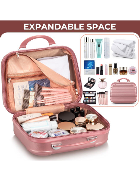 Estuche de Maquillaje Duro Noverlife 14 Pulgadas Oro Rosa Estuche de Maquillaje Duro Noverlife 14 Pulgadas Oro Rosa