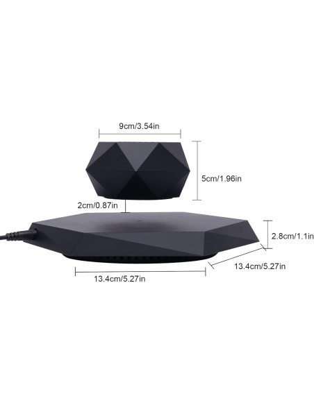 Maceta Flotante Magnética Bacacoo Hexagonal Negra 13.39cm Maceta Flotante Magnética Bacacoo Hexagonal Negra 13.39cm