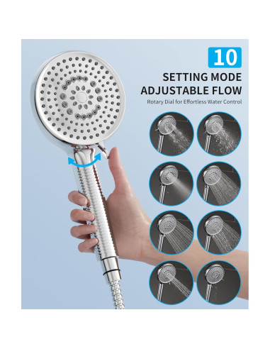 Cabezal de Ducha Filtrado EMBATHER con 10 Modos y 2 Filtros