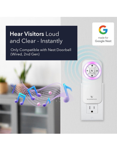 Timbre Wasserstein para Google Nest Doorbell Con Cable 2 Gen