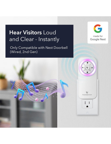 Timbre Wasserstein para Google Nest Doorbell Con Cable 2 Gen Timbre Wasserstein para Google Nest Doorbell Con Cable 2 Gen