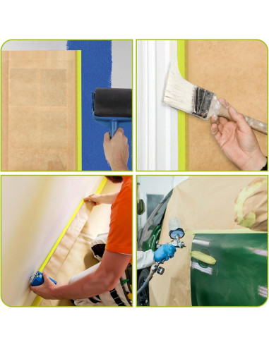 4 Rollos Papel de Enmascarar Pre-Cinta 45.72 cm x 20.12 m Lemecima