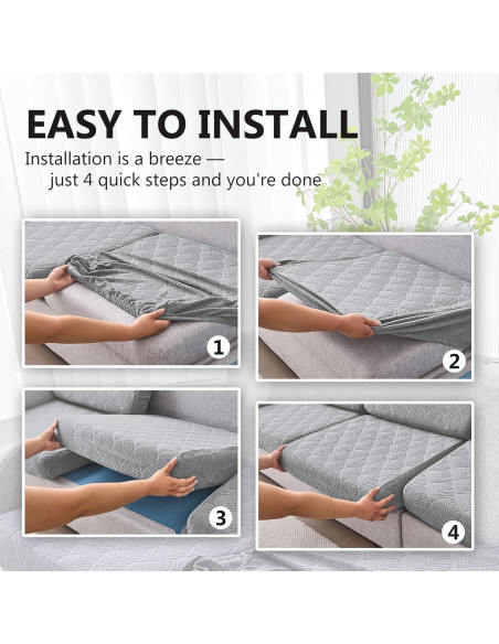 Funda de Sofá Seccional Genina Impermeable Grande Gris Claro Funda de Sofá Seccional Genina Impermeable Grande Gris Claro