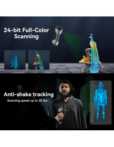 Escáner 3D Creality CR-Scan Raptor, Alta Precisión 0.02mm