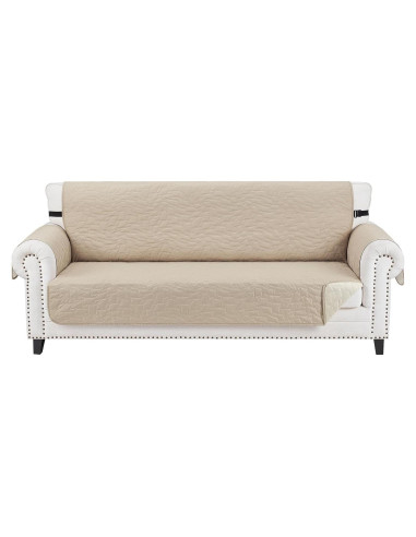 Cubierta de Sofá Acolchada CUCRAF Grande Beige Antideslizante