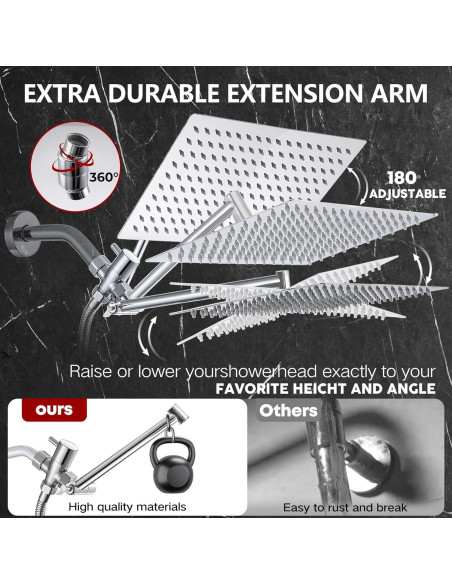Cabezal de Ducha Ashwanth 12" Alta Presión Cromo Inoxidable Cabezal de Ducha Ashwanth 12" Alta Presión Cromo Inoxidable