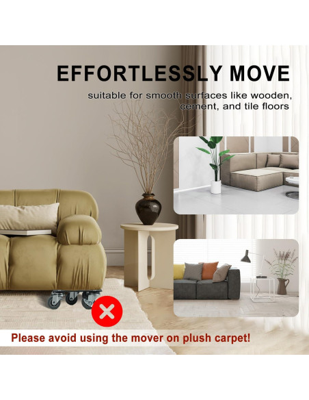 Carro de Muebles H HUGELEAF con 5 Ruedas 360 y Carga 786 kg Carro de Muebles H HUGELEAF con 5 Ruedas 360 y Carga 786 kg