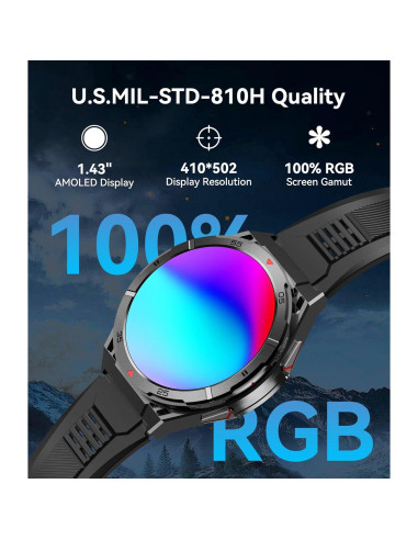 Reloj Inteligente OUKITEL BT12 GPS 1.43" AMOLED Impermeable