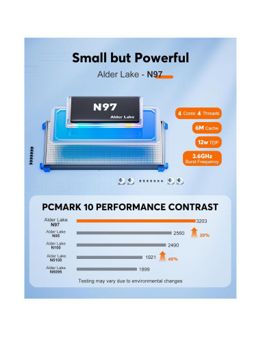 Mini PC KAMRUI GK3PLUS N97 8GB RAM 256GB SSD 4K Triple Pantalla