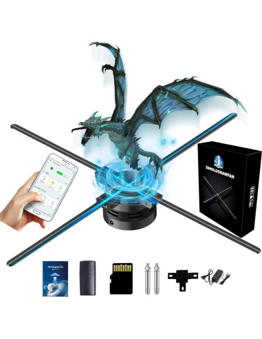 Ventilador Holográfico 3D Missyou MS70S4 69.85 cm con Control Remoto