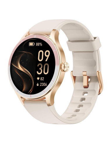 Reloj Inteligente TOOBUR Beige para Mujeres - Fitness y Salud