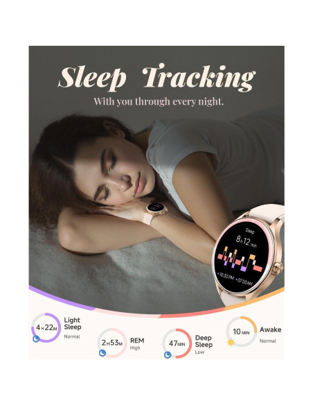Reloj Inteligente TOOBUR Beige para Mujeres - Fitness y Salud Reloj Inteligente TOOBUR Beige para Mujeres - Fitness y Salud