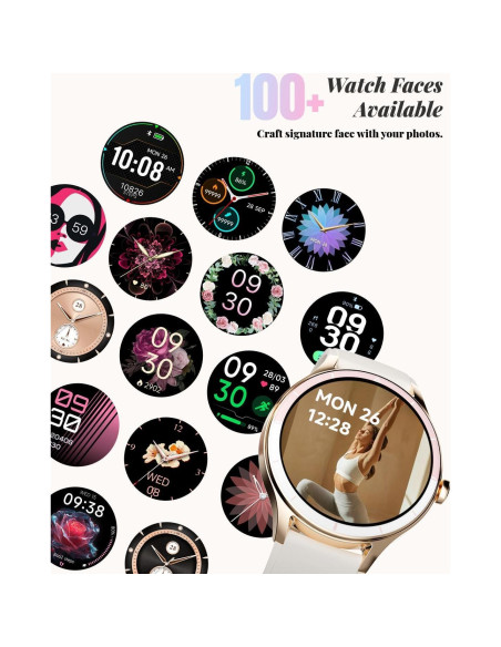 Reloj Inteligente TOOBUR Beige para Mujeres - Fitness y Salud Reloj Inteligente TOOBUR Beige para Mujeres - Fitness y Salud