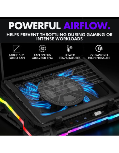 Base de Enfriamiento para Laptop Gaming Tilted Nation con Hub USB