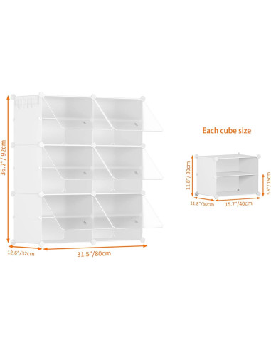 Organizador de Zapatos HOMIDEC 6 Niveles 24 Pares Blanco