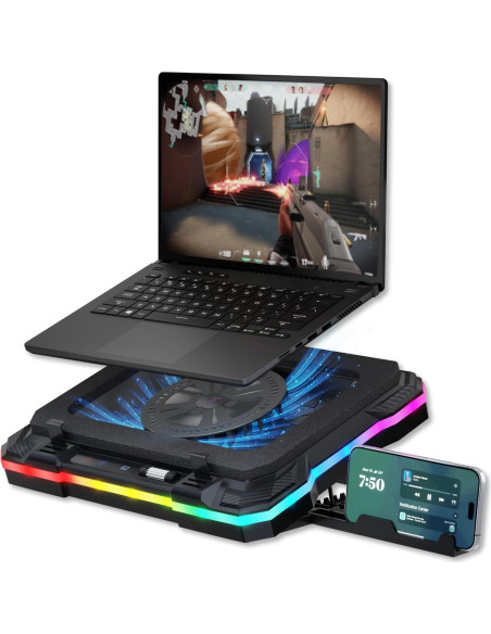 Base de Enfriamiento para Laptop Gaming Tilted Nation con Hub USB Base de Enfriamiento para Laptop Gaming Tilted Nation con Hub USB