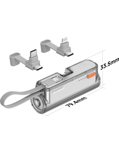 Cargador Portátil Sharge Flow Mini 2 5000mAh 22.5W Plata Cargador Portátil Sharge Flow Mini 2 5000mAh 22.5W Plata