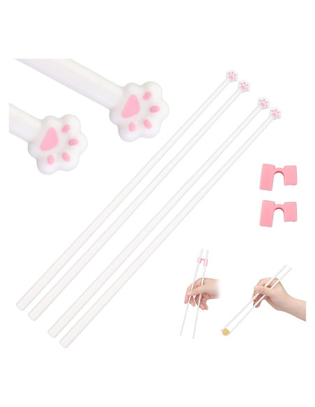 2 Pares de Palillos de Gato Dexspoeny - Reutilizables y Antideslizantes 2 Pares de Palillos de Gato Dexspoeny - Reutilizables y Antideslizantes