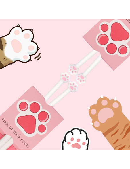 2 Pares de Palillos de Gato Dexspoeny - Reutilizables y Antideslizantes 2 Pares de Palillos de Gato Dexspoeny - Reutilizables y Antideslizantes
