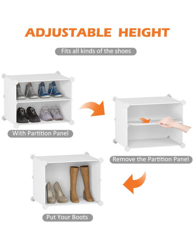 Organizador de Zapatos HOMIDEC 6 Niveles 24 Pares Blanco
