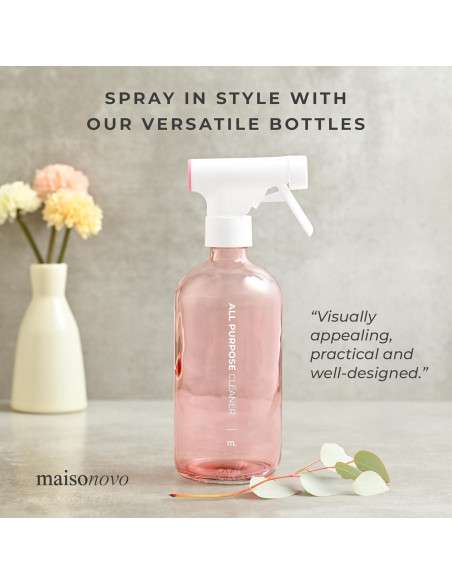 Set de 2 Botellas de Spray MaisoNovo Rosa 500 ml Vidrio Set de 2 Botellas de Spray MaisoNovo Rosa 500 ml Vidrio
