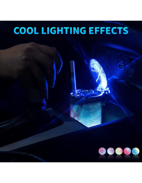 Cenicero de Coche EING Portátil con Luz LED Colorida Cenicero de Coche EING Portátil con Luz LED Colorida