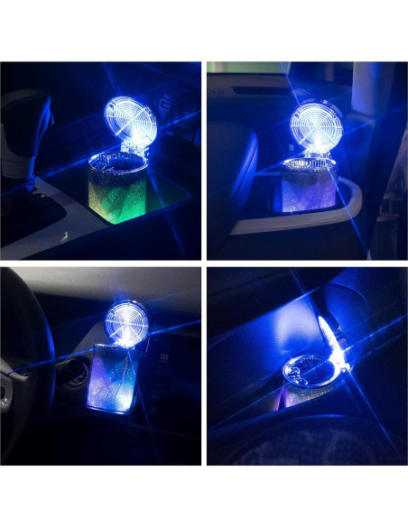 Cenicero de Coche EING Portátil con Luz LED Colorida Cenicero de Coche EING Portátil con Luz LED Colorida