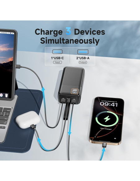 Cargador Portátil EnergyQC 42000mAh con Linterna LED 22.5W Cargador Portátil EnergyQC 42000mAh con Linterna LED 22.5W