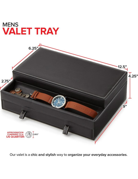 Organizador de Valet para Hombres Stock Your Home - Caja de Joyería con 10 Compartimentos Organizador de Valet para Hombres Stock Your Home - Caja de Joyería con 10 Compartimentos