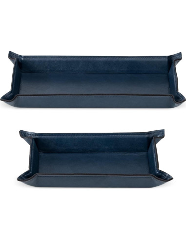 Conjunto de 2 bandejas de valet Navaris de cuero sintético
