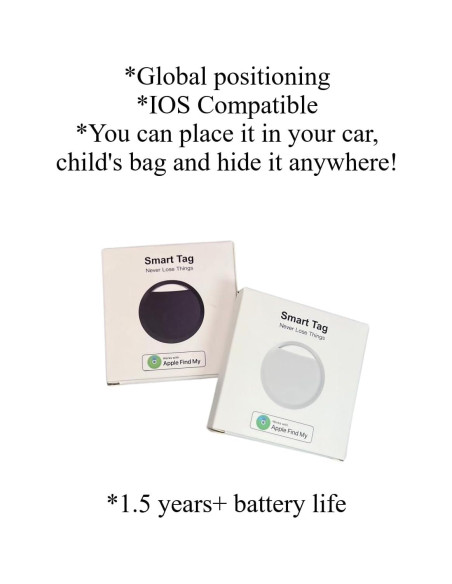 Dispositivo de Seguimiento GPS con Llavero de Cuero - Negro