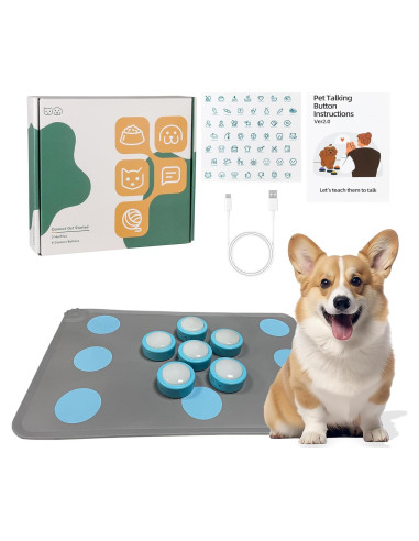 Kit de Botones de Comunicación para Perros KIMPOK - 6 Botones Recargables