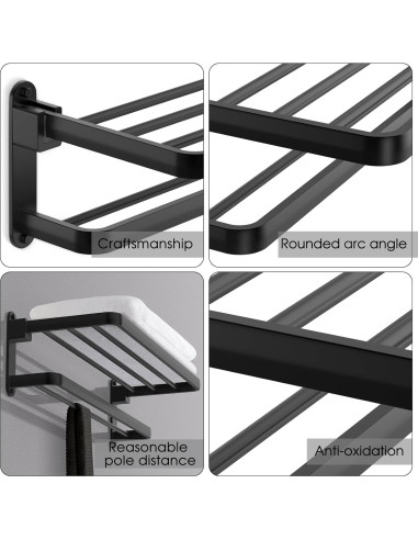 Soporte de Toalla BOZWELL BZ305-A 40 cm Negro Mate