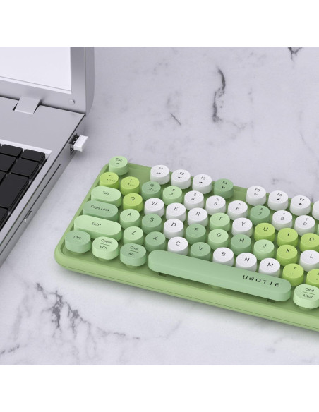 Teclado Inalámbrico UBOTIE Retro Multicolor para PC y Móvil Teclado Inalámbrico UBOTIE Retro Multicolor para PC y Móvil