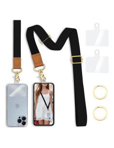 Correa Cruzada Ajustable para Teléfono Yonlevres Negra