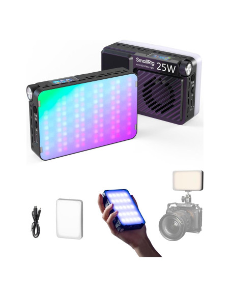 Luz de Video LED RGB SmallRig RM 25C 25W Batería 3100mAh Luz de Video LED RGB SmallRig RM 25C 25W Batería 3100mAh