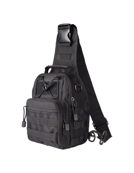 Bolsa de Hombro Táctica LBlanco para Hombres 10L Negra Bolsa de Hombro Táctica LBlanco para Hombres 10L Negra