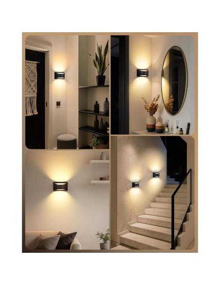 Juego de Apliques de Pared Magnéticos Brightown 2 Pack Negro Juego de Apliques de Pared Magnéticos Brightown 2 Pack Negro