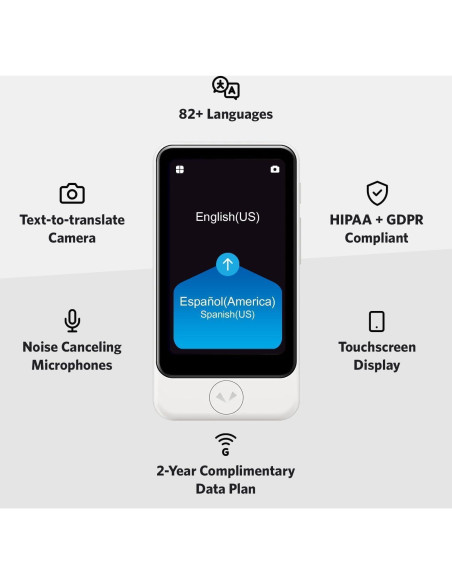 Pocketalk Plus - Traductor de voz y cámara 84 idiomas Pocketalk Plus - Traductor de voz y cámara 84 idiomas