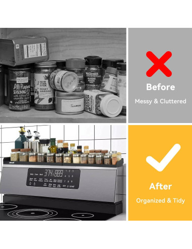 Estante Magnético OTraki Ajustable 42-81 cm Acero Inoxidable Negro