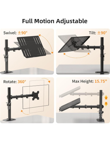 Soporte de Escritorio para Laptop Suptek MD6421TP004 Ajustable 10kg