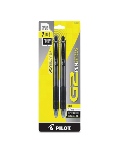 Pluma Estilográfica Pilot G2 0.7mm Tinta Negra Paquete de 2