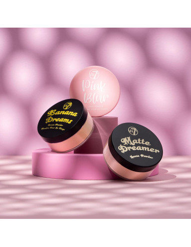 W7 Polvo Suelto Trio - 3 Tonos Banana, Nude y Rosa - Fijador Ultra-Fino